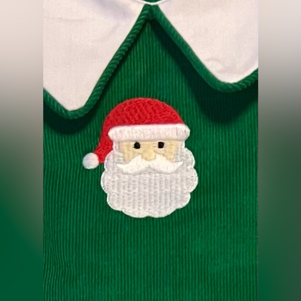 NWT SANTA ~ ZUCCINI SANTA Boy Bubble Long, green corduroy ~ PRECIOUS! 6M